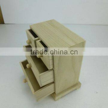 Mini Furniture 4 Draw Factory Manufacture Wooden Makeup Storage Box,storage Cabinet photo-4