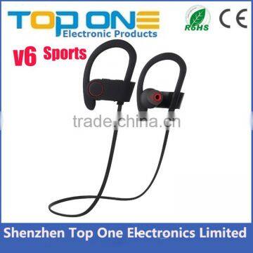 2016 New arrival V4.0 Sport Bluetooth Headpone IPX4 Waterproof bluetooth headset V6