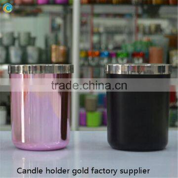 Rose Gold Electroplated Glass Frosted Sprayed Jar Candle photo-2