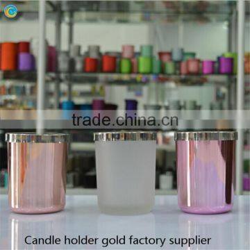 Rose Gold Electroplated Glass Frosted Sprayed Jar Candle photo-4