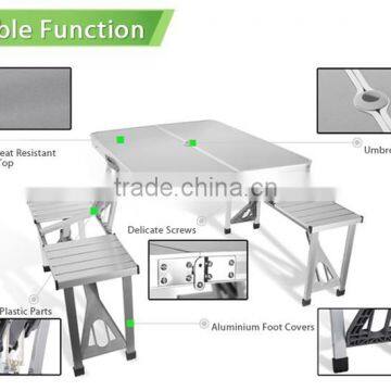 METAL FOLDING IRON TABLE AND CHAIRS WITH ALUMINUM LEGS photo-3