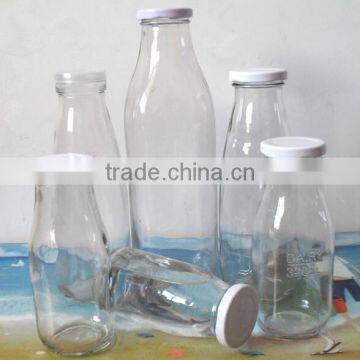 free sample and glass milk bottles