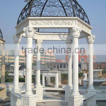 Garden Decoration Natural Stone Marble White Marble Outdoor Garden Gazebo photo-3