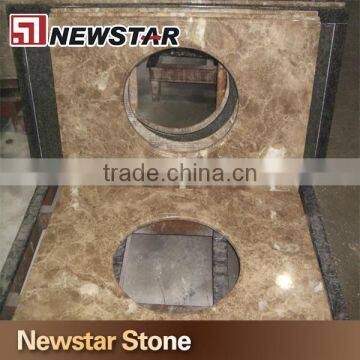 Newstar Crystal Brown Fancy Marble Top Dinning Table Fashion Vanity Top photo-2