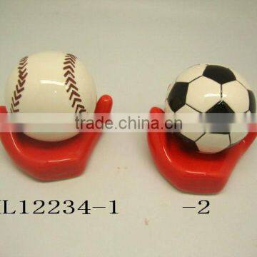 ceramic foot ball coin bank