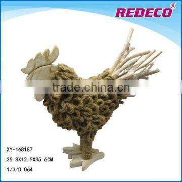 Custom made abstract wooden rooster sculpture