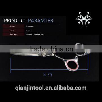 GU-575G JC158 High Quality Damascus Layer Steel Hair Cutting Scissors With Beautiful Finger photo-3