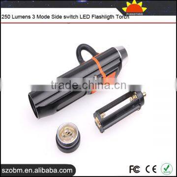 China Supplier XPG-R5 LED 250 Lumens 3 Mode Side Switch Flashlight Emergency Light photo-3