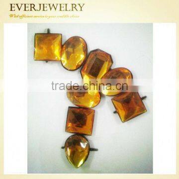 Beautiful acrylic ornaments with stones for shoes