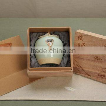 New gift suit/packing tea set includes wooden box and ceramic cups/pots for wholesale