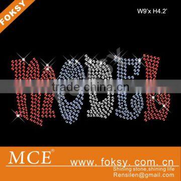 Model Letter wholesale hot fix rhinestone motif