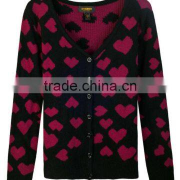 OEM ladies fashion sweet cropped cardigan knit sweater