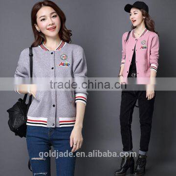 New fashional wholesale blank softshell ski jacket womens cotton baseball jacket