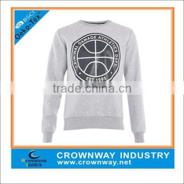 French Terry mens wholesale crewneck sweatshirt without hood non hooded sweatshirts