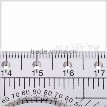 Kearing Transparent Plastic Parallel Rolling Ruler Measuring Tool Engineer Scale Ruler 30 cm & 12'' With Protractor Math#MPR30 photo-4