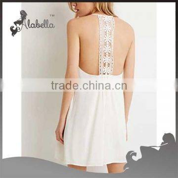 Sinslet dress for women plain white dress with lace back