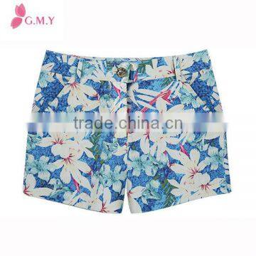 2017 Women Floral Pants High Waist Ladies Latest Flower Shorts