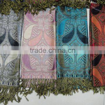 2017 Wholesale Factory China Yiwu France Jacquard Classic Viscose Paisley Floral Pashmina Scarf for Ladies photo-3