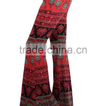 MGOO New Arrival Custom Print Velvet Leggings Flare Leg Opening Vintage High Waist Polyester Spandex Pants photo-4