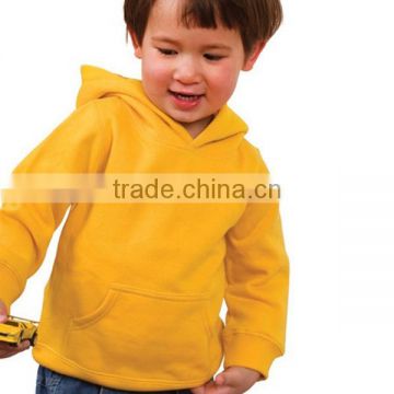 fleece knitted little kids plain yellow hoodie