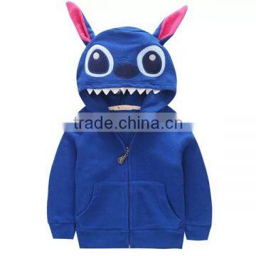 Front Open Sweatshirt Custom Kids Animal Thick Fleece Zipper Hoodies photo-2