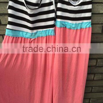 Summer Mommy and Me Matching Maxi Dress Kids Stripe Dress High Waisted Mother Daughter Dress Clothes Free Shipping photo-6