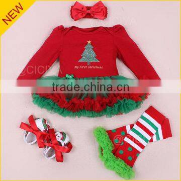 Female baby girls pajamas 3pcs design Christmas outfit fashion girl's Christmas baby party pajamas