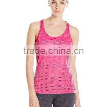 Women's Curved Hem Bright Color Mesh Tank Clothing Manufacturer photo-4