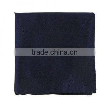 hand-rolled borders solid navy silk hanky