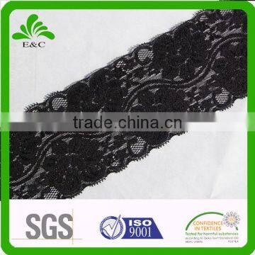 Fancy Cheap Design strech black lace trim yard for dress