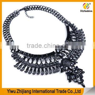 Wholesale Fashion Statement Necklace, Gold Necklace Jewelries With Colorful Diamond Stone photo-5
