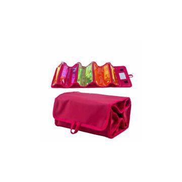 Travel Portable Hotel Toiletry Kit Red Foldable