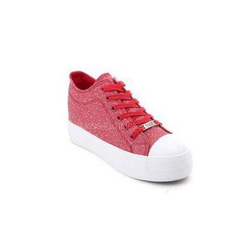 Preppy Look Women\'\'s Fashion Red Floral Print Lace Up Sneakers