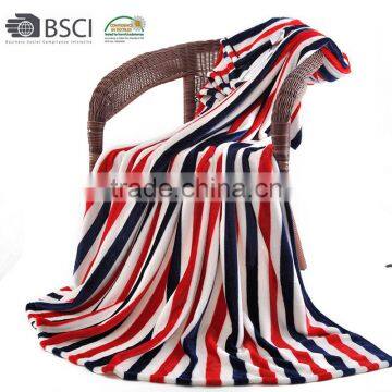 cheap japanese sofa antipilling cellular stripe print flannels blanket