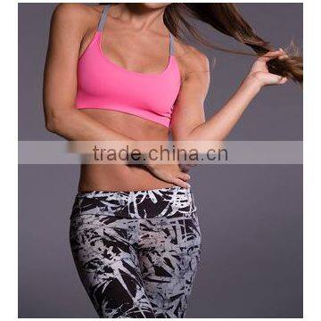 Latest fashion nylon spandex dry fit Women Sexy Sportswear, Strappy Bra