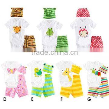 2016 spring cartoon pants shorts baby clothing with hat