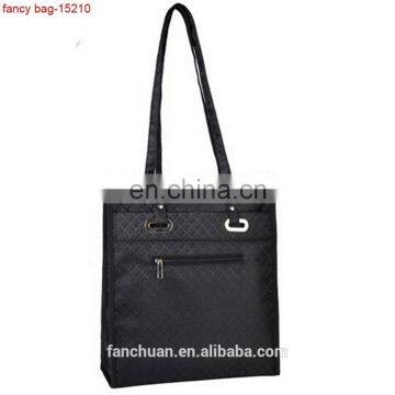 Black Polyester Long Handle Mens Travel Shoulder Bag