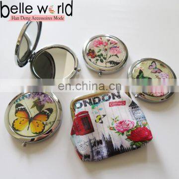 Fashion Women Cavans Printed Custom Small Purse With Mirror Sets photo-2