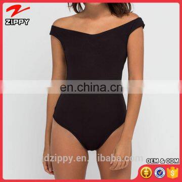 Black Off Should Fashion Bodysuit Viscose Bodysuit