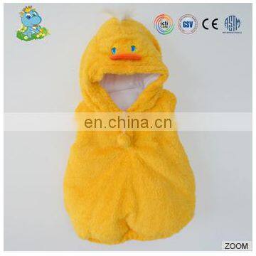 Super soft cute yellow duck romper clothes for newborn baby