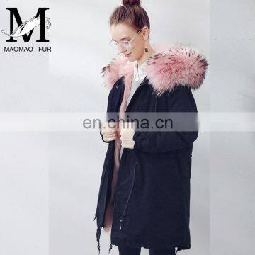 Custom Soft Cheap European Style Real Fox Fur Lining Women Hooded Coat photo-2