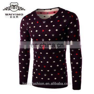 Hot High Quality Men's Wool Viscose Customize Knitted Sweater