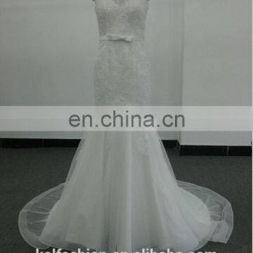 EBX-7 Lace with beading and belt wedding dress