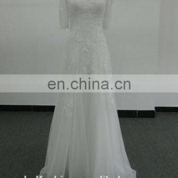 EBX-145 Off shoulder lace sleeve wedding dress