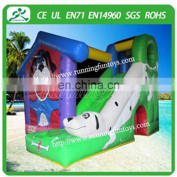 China indoor and outdoor inflatable jump slide, cute dog bounce house