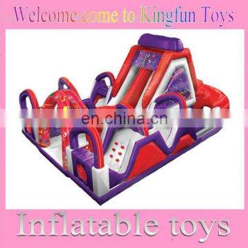 Combinate slide with inflatable obstacle course toys