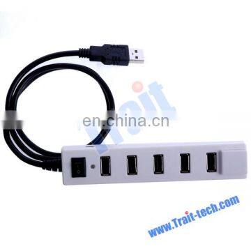 High-speed 7 Port USB2.0 Hub for Notebook Laptop USB Hub White