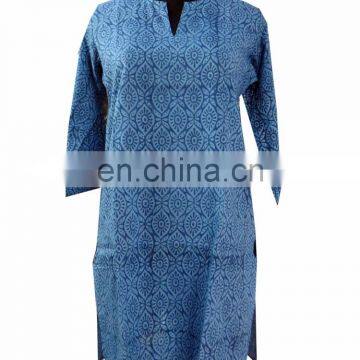 Cotton Hand Block Printed Kurti Tunic photo-3