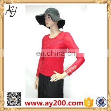 Autumn Wear Lace Long Sleeve O-neck Transparent Slim Shirt for Party&club Girl photo-4