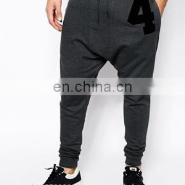 Custom New Style Loose Sweatpants For Men - Mens 100 % cotton fleece leather contrast custom sweatpants - Top quality wholesale